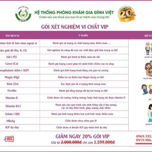 Gói Xét Nghiệm Vi Chất VIP
