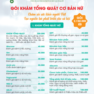 Gói Khám Tổng Quát Cơ Bản Nữ