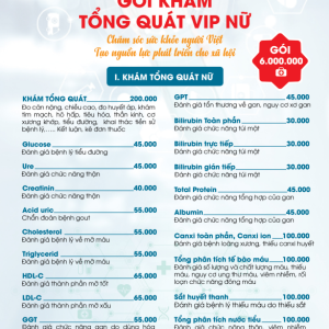 Gói Khám Tổng Quát VIP Nữ - Tầm Soát Ung Thư Chuyên Sâu